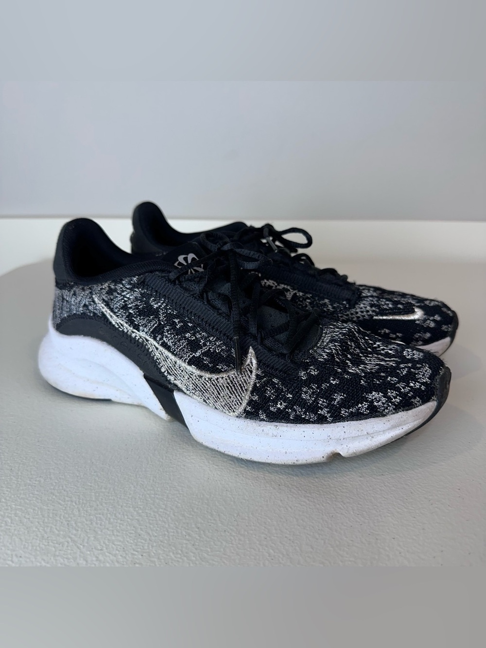 Nike Black White SuperRep Go 3 Flyknit Next Walking Running Tennis Shoes 7.5